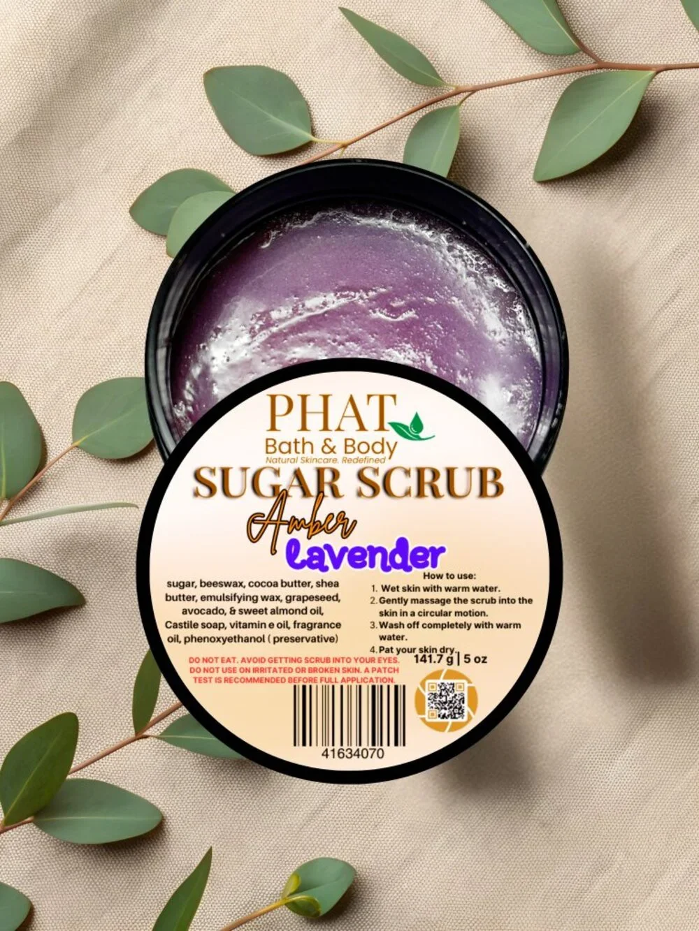 Phat Bath & Body Amber & Lavender Sugar Scrub